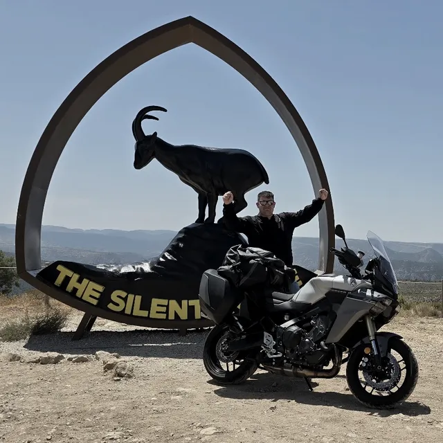 Francisco Redondo en un viaje en moto